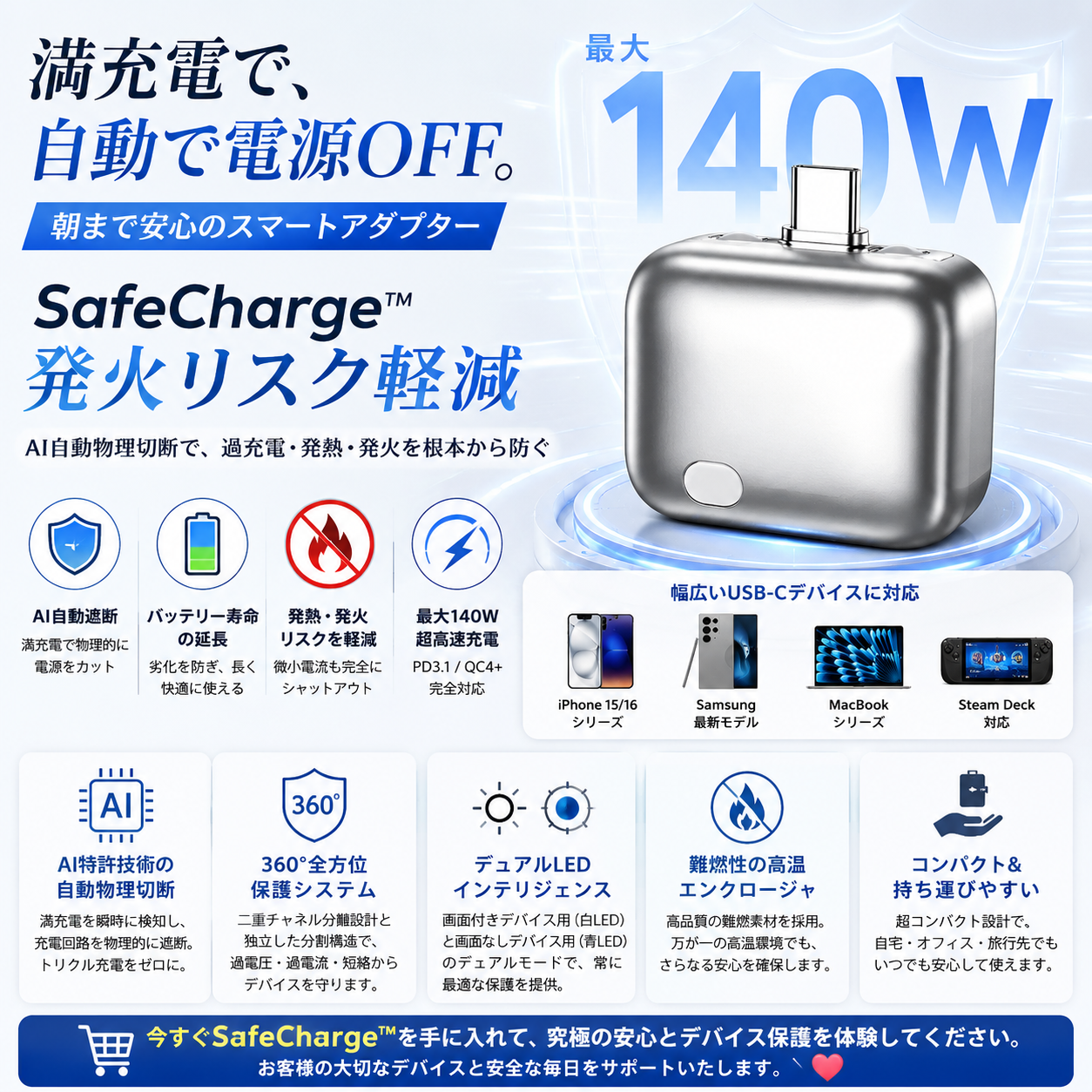 SafeCharge™ 発火リスク軽減