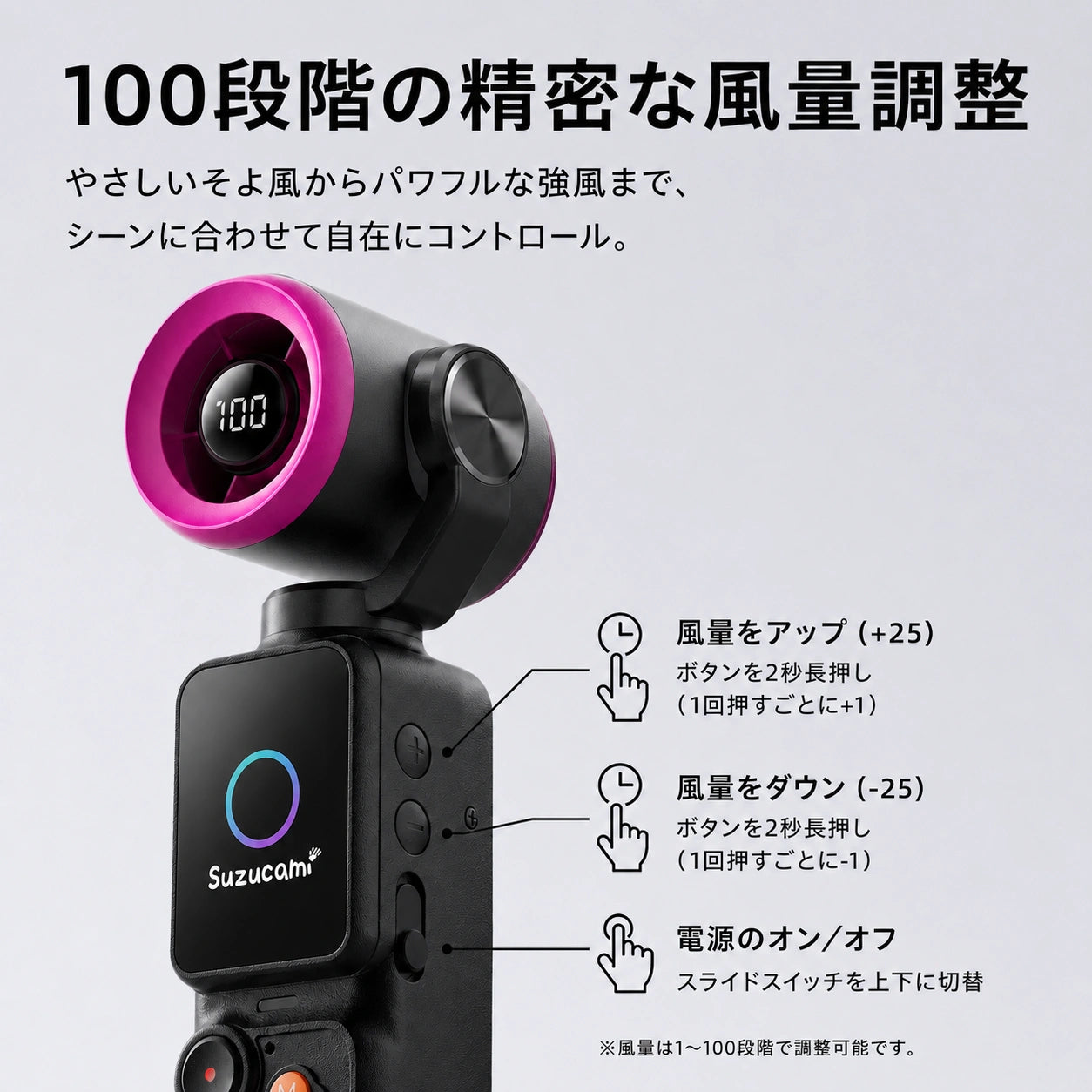 SuzuCam™ 2WAY Vlog Fan